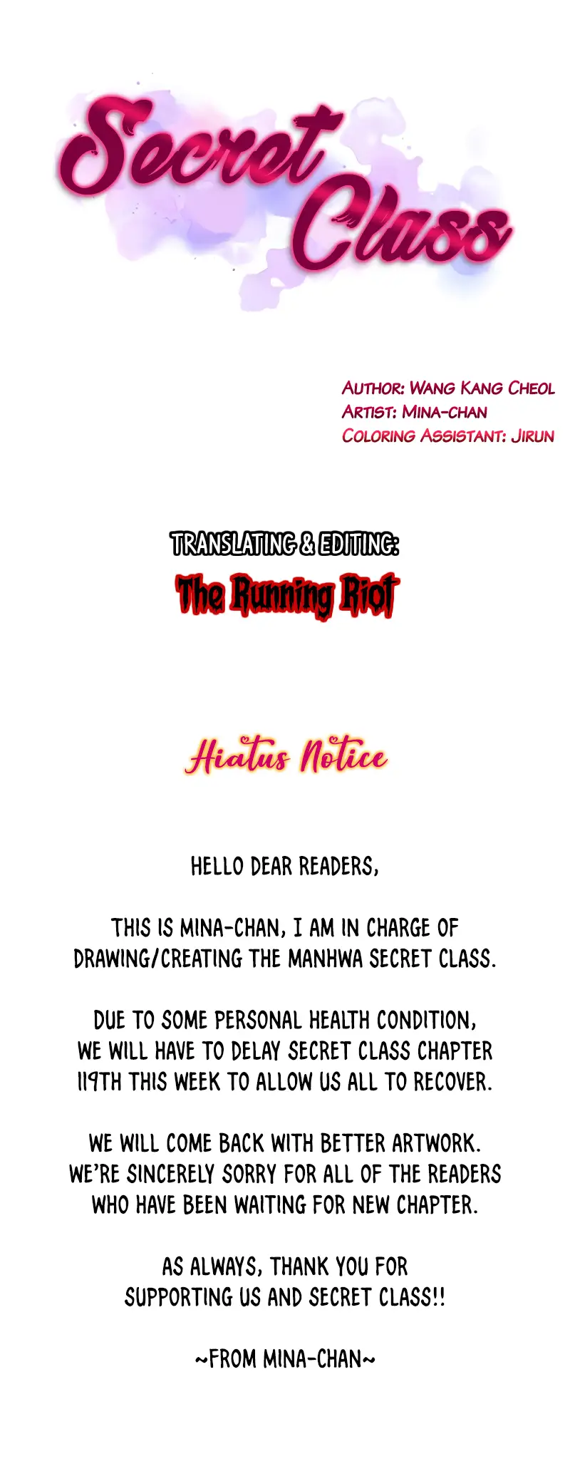 Secret Class chapter 118.5, page 1
